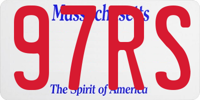 MA license plate 97RS