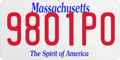 MA license plate 9801PO