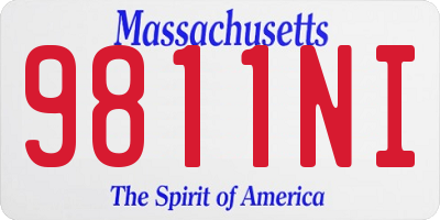 MA license plate 9811NI