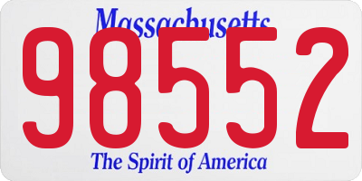 MA license plate 98552