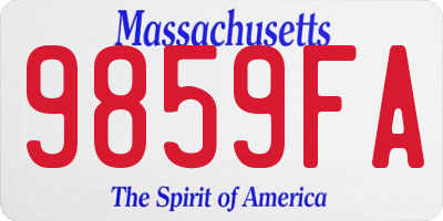 MA license plate 9859FA