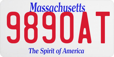 MA license plate 9890AT