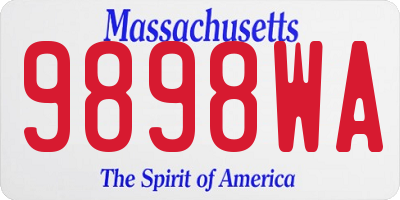 MA license plate 9898WA
