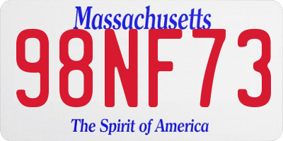 MA license plate 98NF73