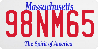 MA license plate 98NM65