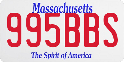 MA license plate 995BBS