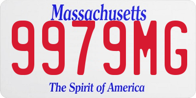 MA license plate 9979MG