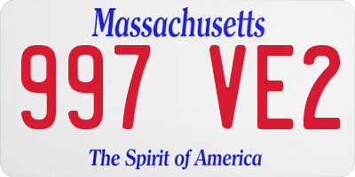 MA license plate 997VE2