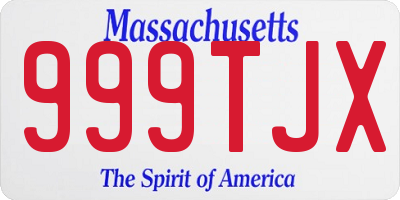 MA license plate 999TJX