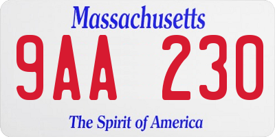 MA license plate 9AA230