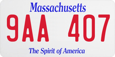 MA license plate 9AA407