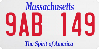 MA license plate 9AB149