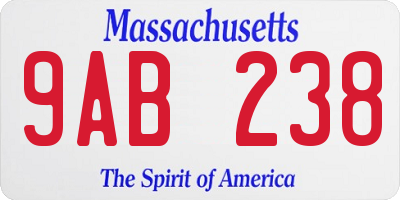 MA license plate 9AB238