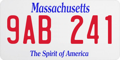 MA license plate 9AB241