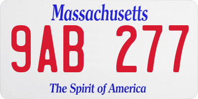 MA license plate 9AB277