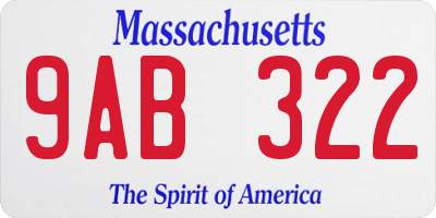MA license plate 9AB322