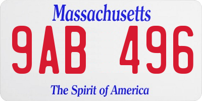 MA license plate 9AB496