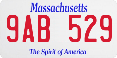 MA license plate 9AB529