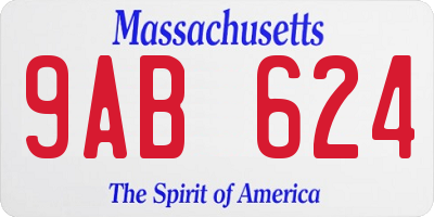 MA license plate 9AB624