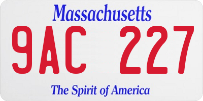 MA license plate 9AC227
