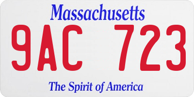 MA license plate 9AC723