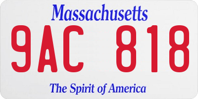 MA license plate 9AC818