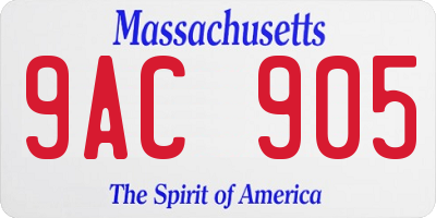 MA license plate 9AC905
