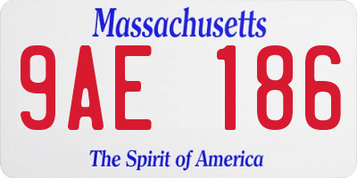 MA license plate 9AE186