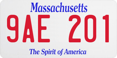 MA license plate 9AE201