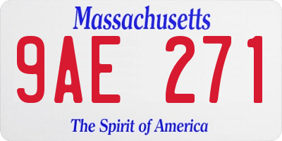 MA license plate 9AE271