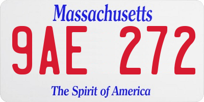 MA license plate 9AE272