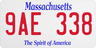 MA license plate 9AE338