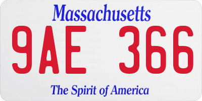 MA license plate 9AE366