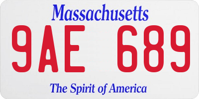 MA license plate 9AE689