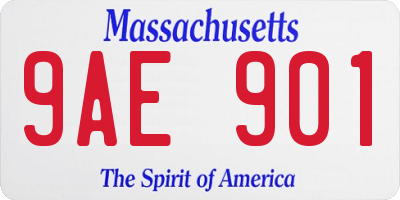 MA license plate 9AE901