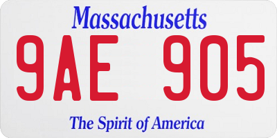 MA license plate 9AE905
