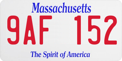 MA license plate 9AF152