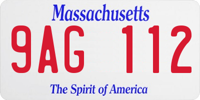 MA license plate 9AG112