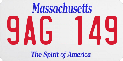 MA license plate 9AG149