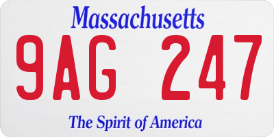 MA license plate 9AG247