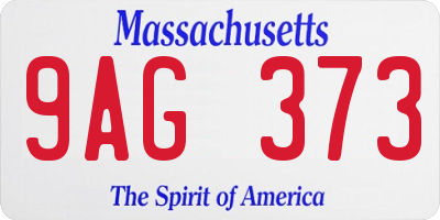 MA license plate 9AG373