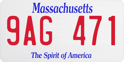 MA license plate 9AG471
