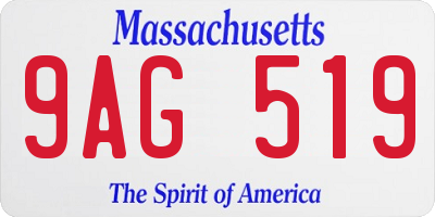 MA license plate 9AG519
