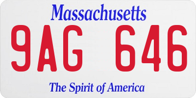 MA license plate 9AG646