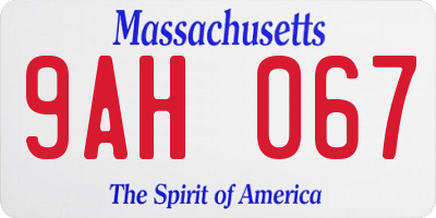 MA license plate 9AH067