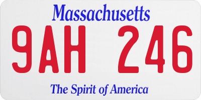 MA license plate 9AH246