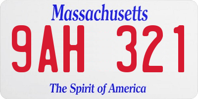 MA license plate 9AH321