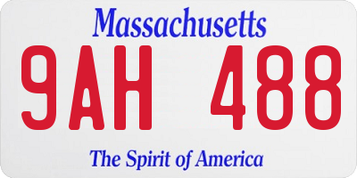 MA license plate 9AH488