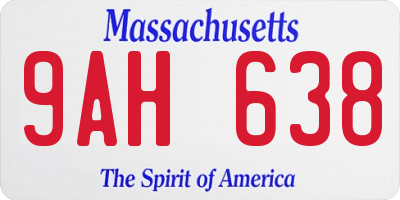 MA license plate 9AH638
