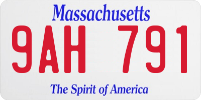 MA license plate 9AH791